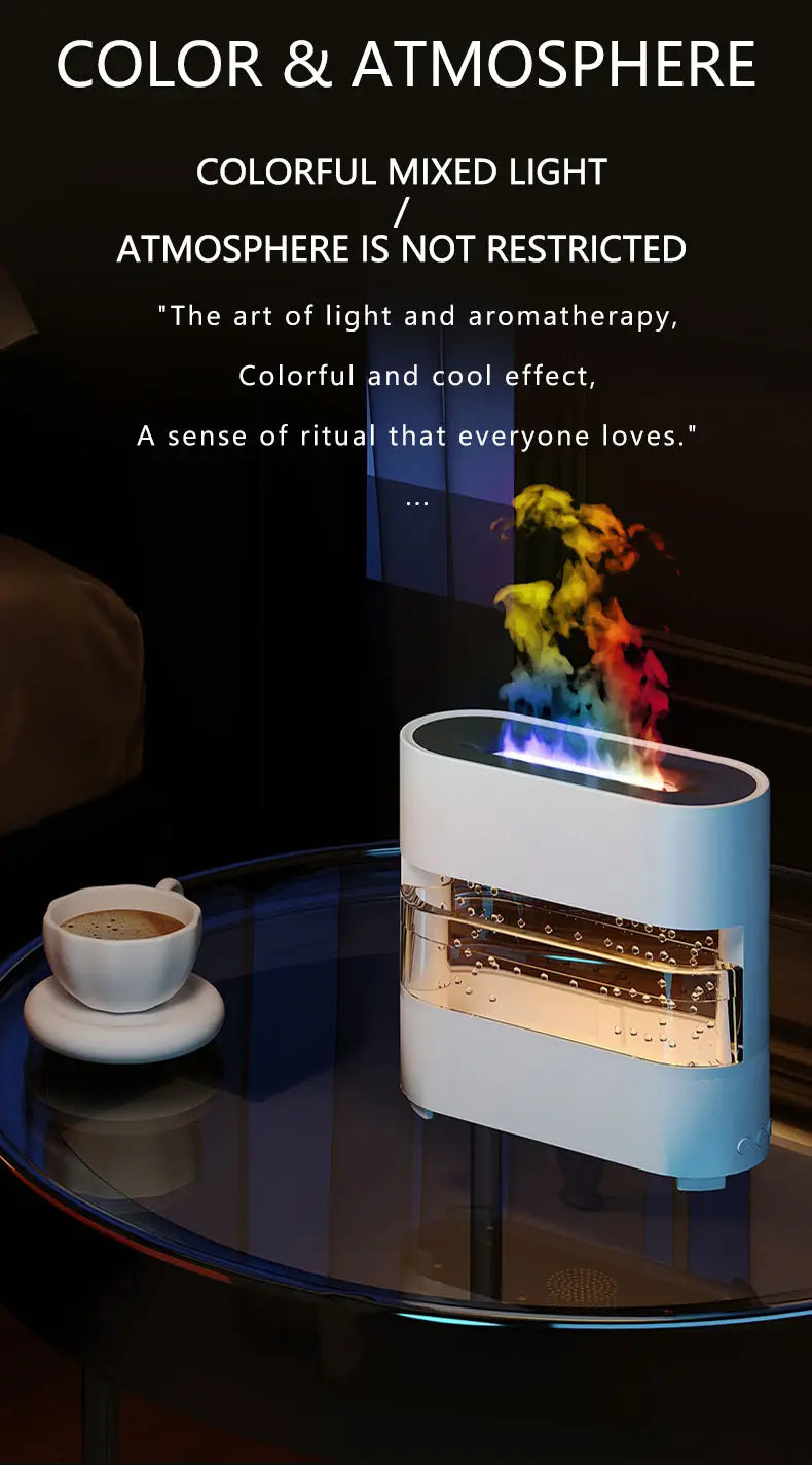 Realistic Flame and Rain Sound Humidifier