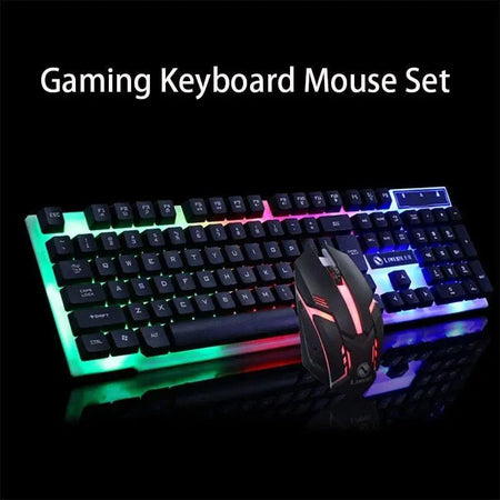 GTX300: Glowing Gaming Keyboard & Mouse Set (Light Up Your Wins!) - TechTactic Frontier