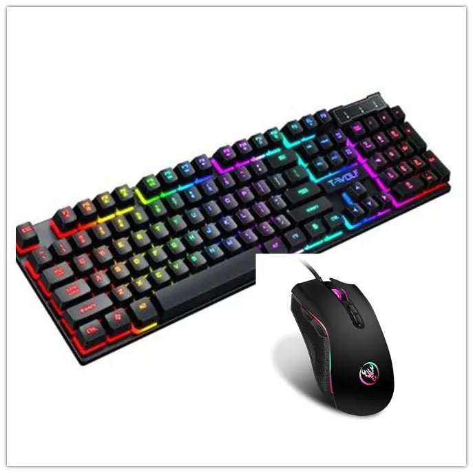 Luminous Wired Gaming Keyboard with Floating Design - T20 BLACK with mouse - 3PL Product