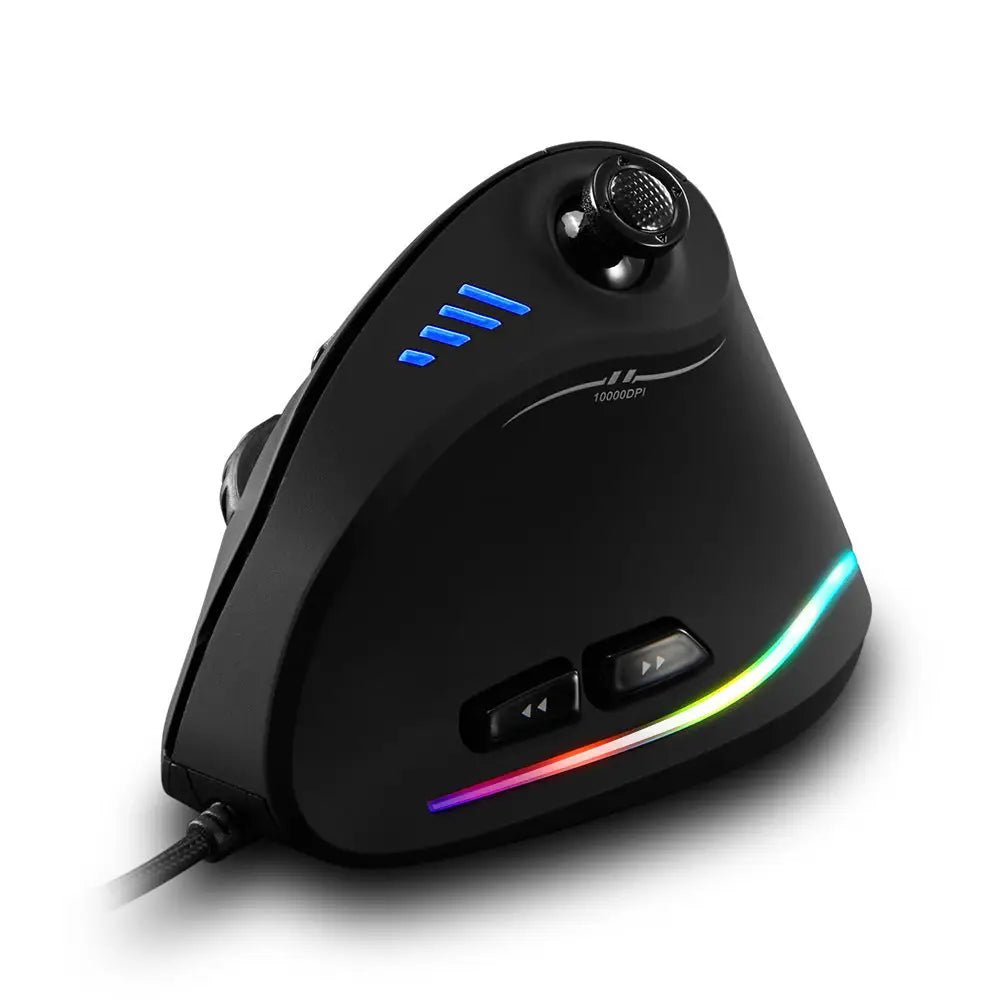 Programmable Wired Vertical Optical Mouse - Black - 3PL Product