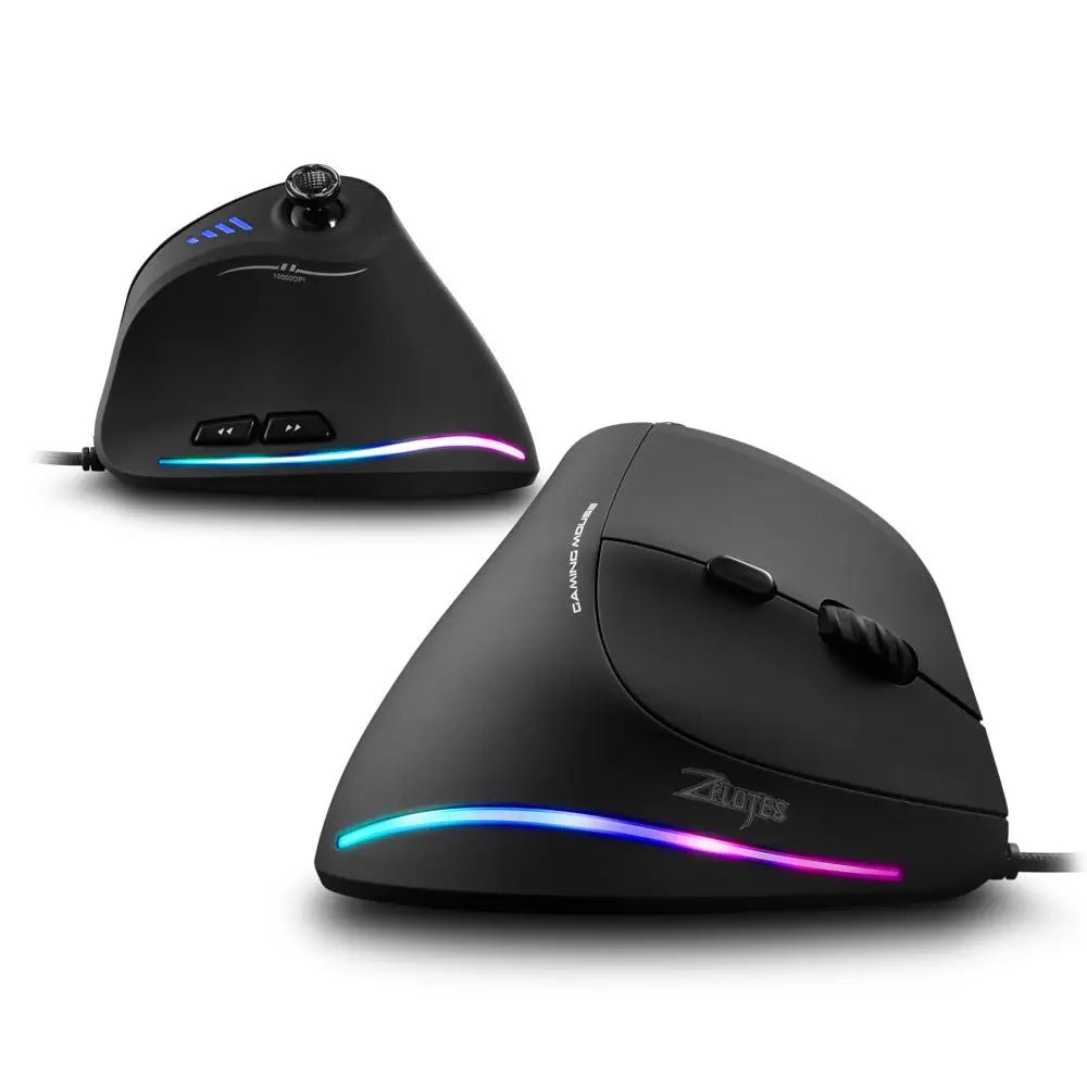 Programmable Wired Vertical Optical Mouse - Black - 3PL Product