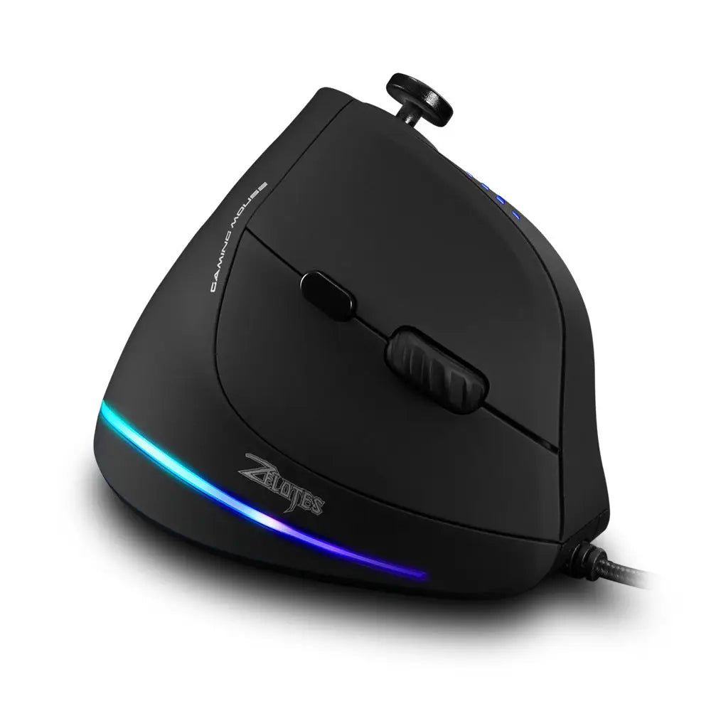 Programmable Wired Vertical Optical Mouse - Black - 3PL Product