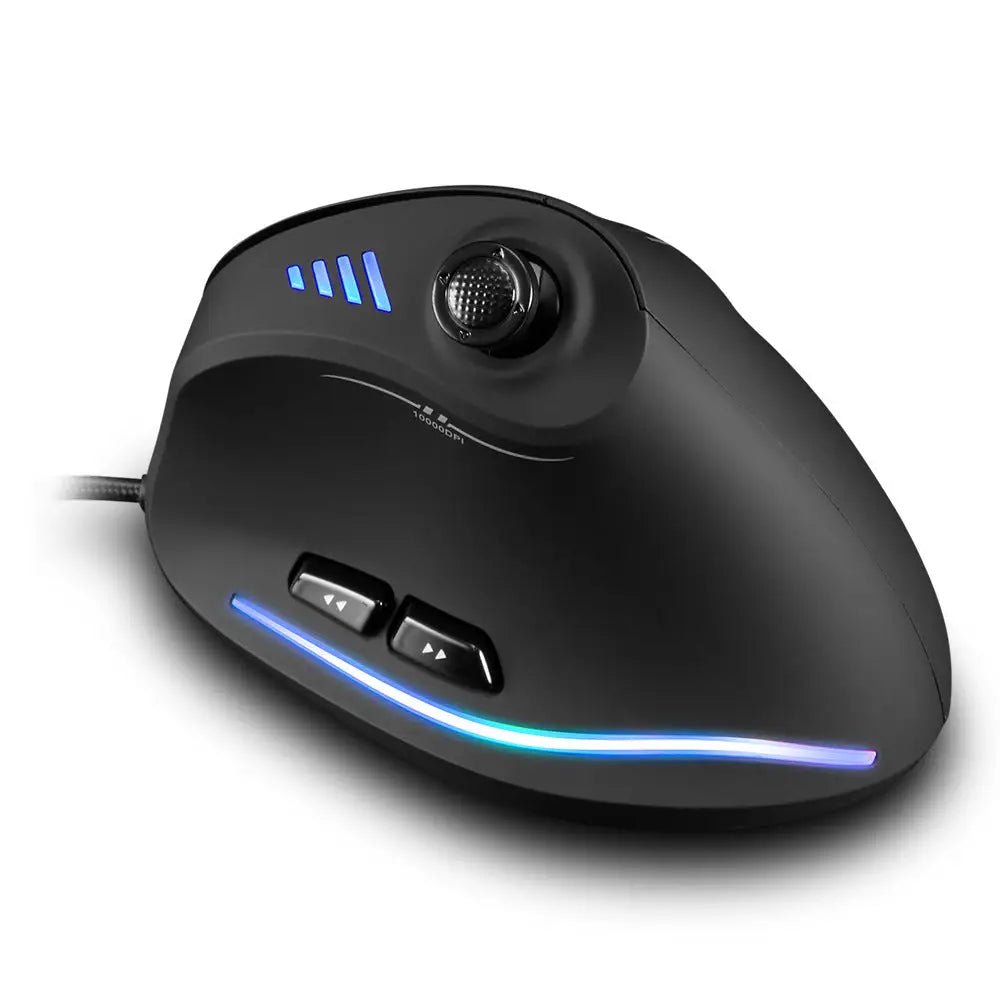 Programmable Wired Vertical Optical Mouse - Black - 3PL Product