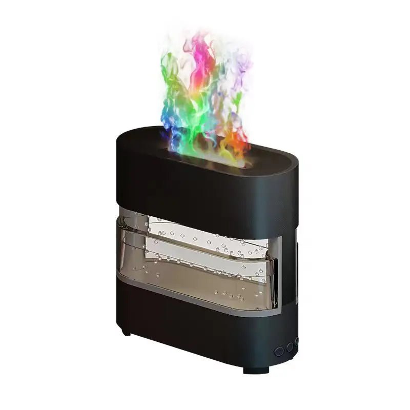 Realistic Flame and Rain Sound Humidifier - Black / USB - 3PL Product