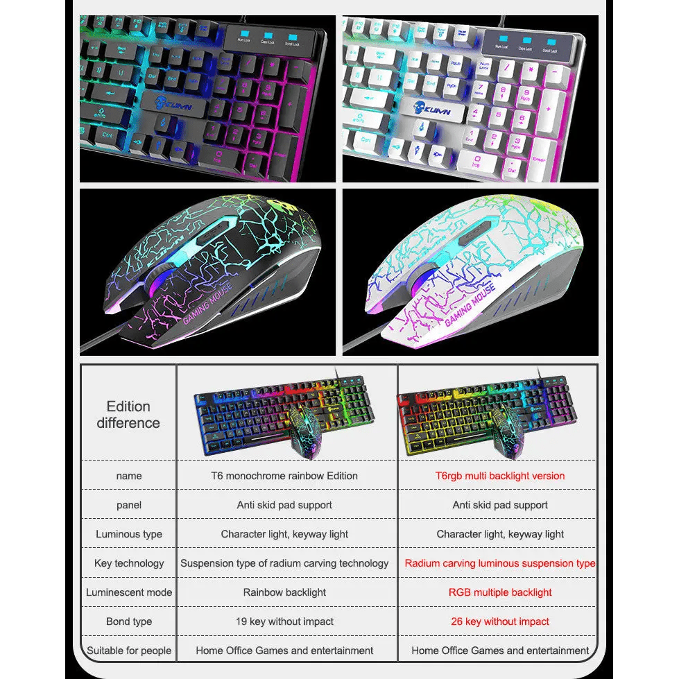 T6 RGB Keyboard and Mouse Combo - 3PL Product