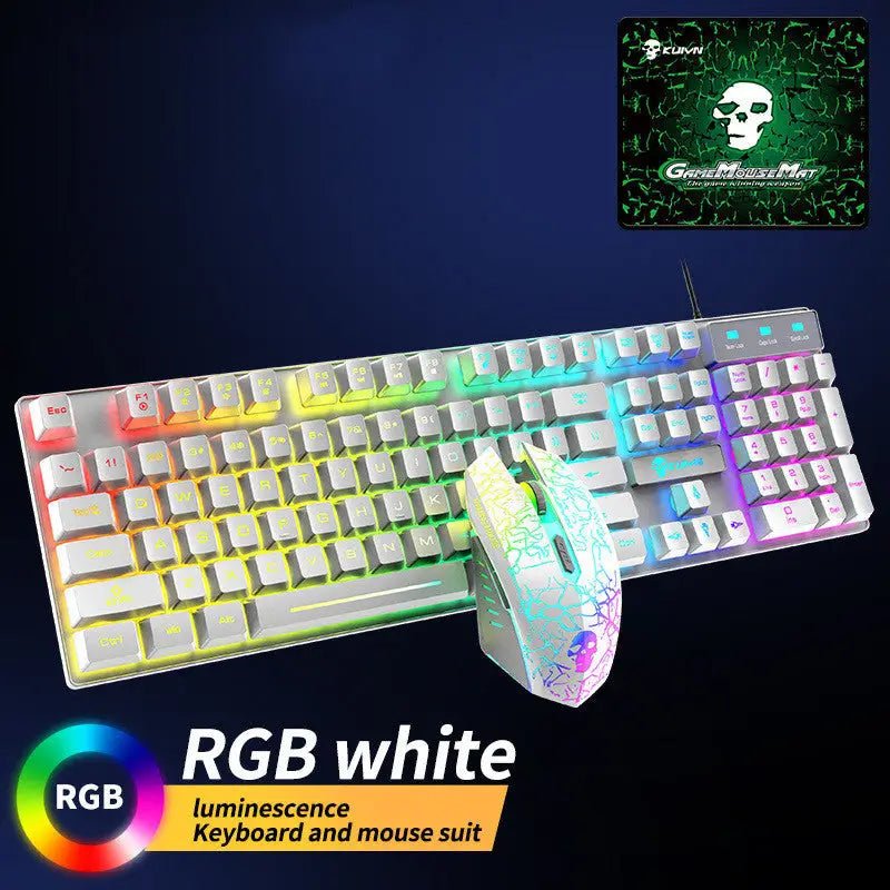 T6 RGB Keyboard and Mouse Combo - White RGB - 3PL Product