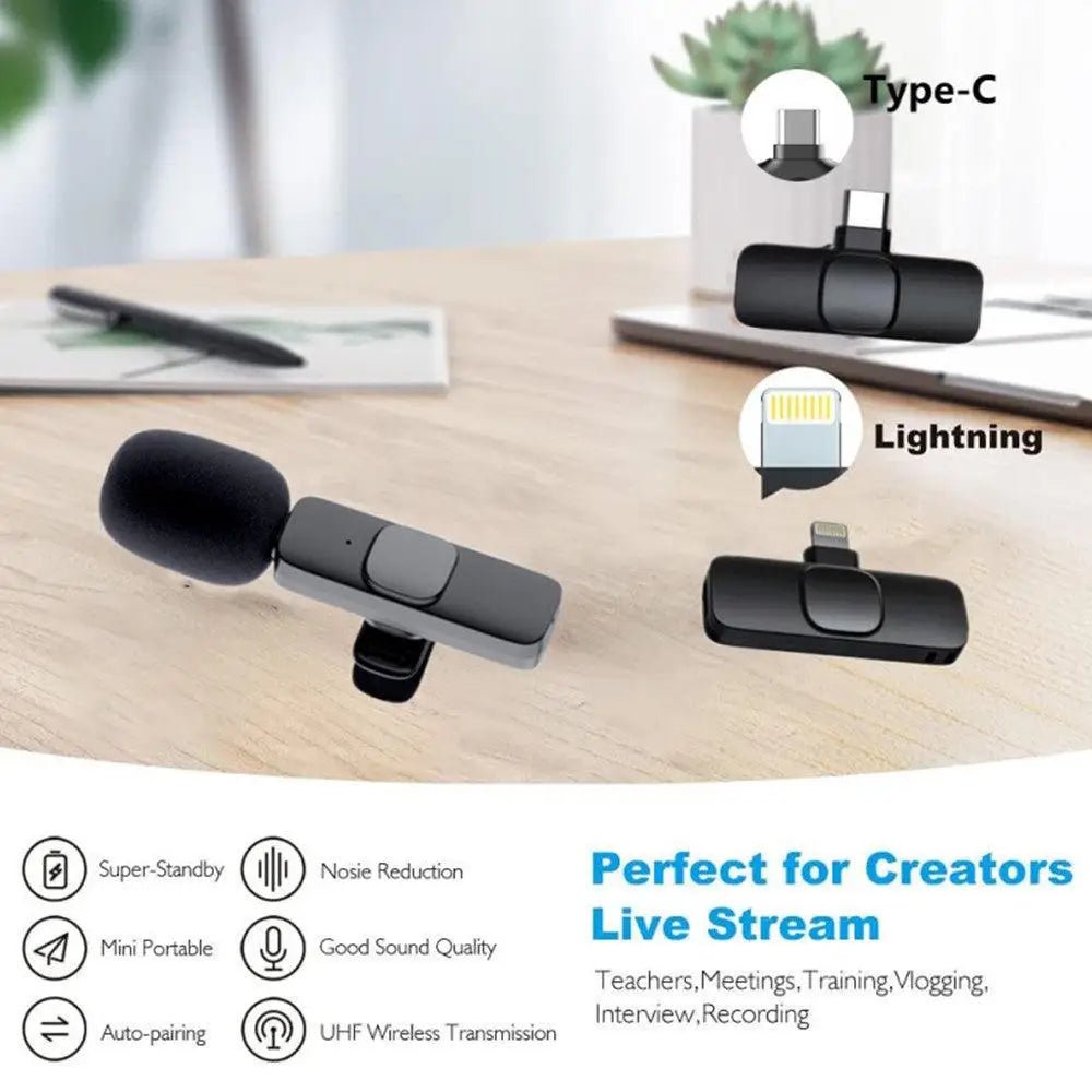 Wireless Lavalier Mic - Pro Clip-On for iPhone/Android - TechTactic Frontier