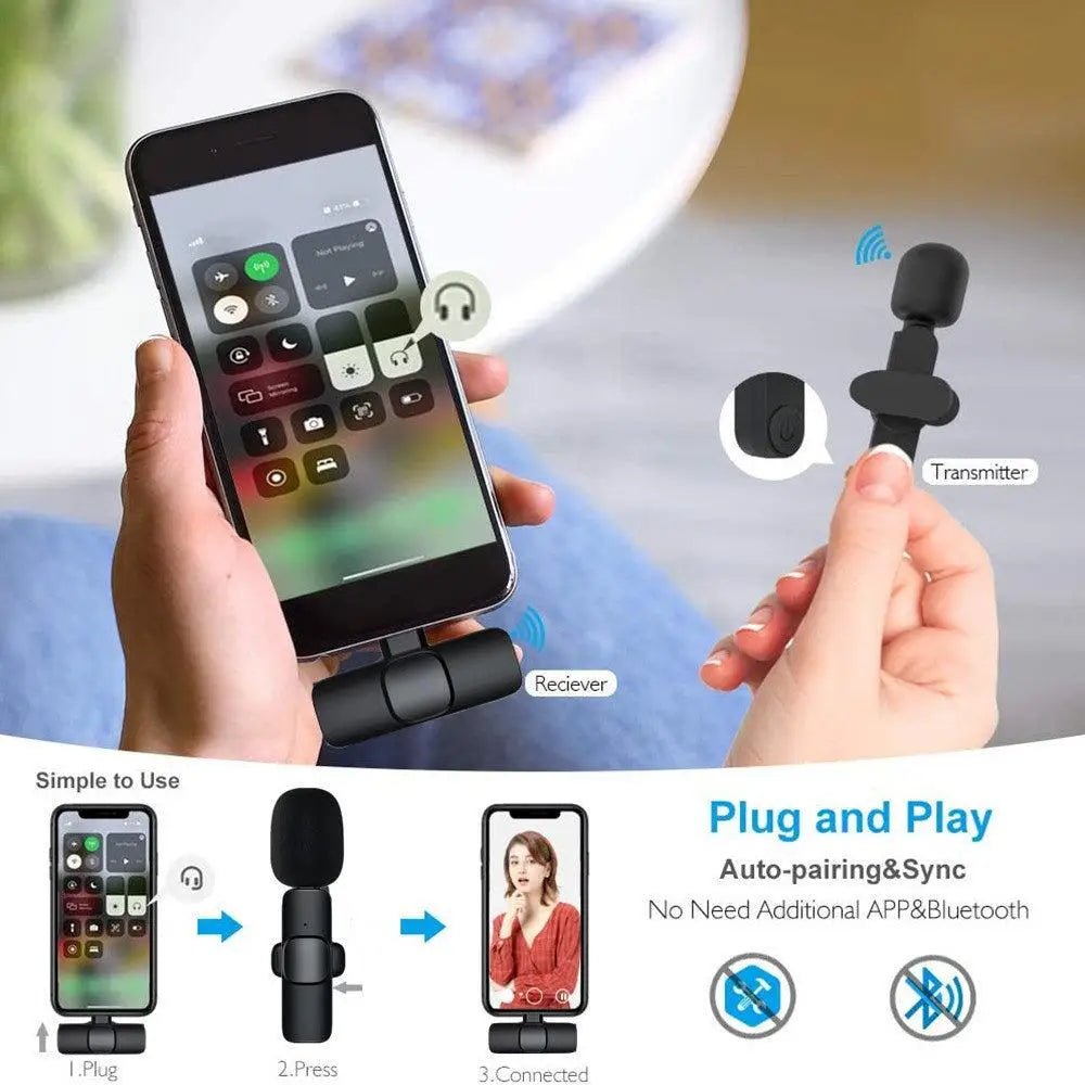 Wireless Lavalier Mic - Pro Clip-On for iPhone/Android - TechTactic Frontier